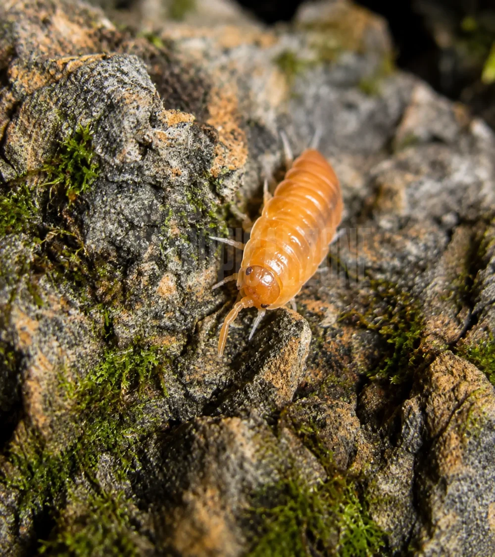 Porcellio laevis Orange Isopods closeup