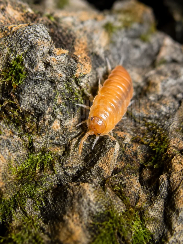 Porcellio laevis Orange Isopods closeup